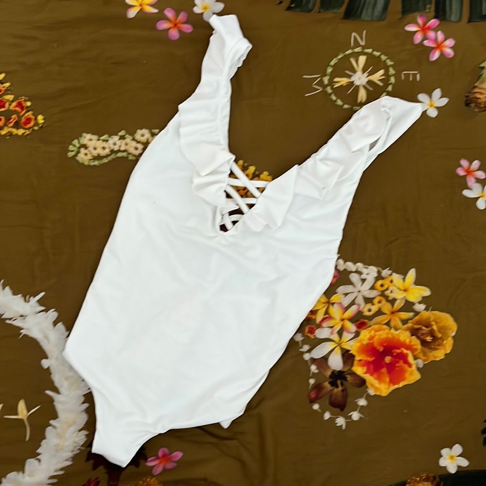 Tori Praver ruffle one piece